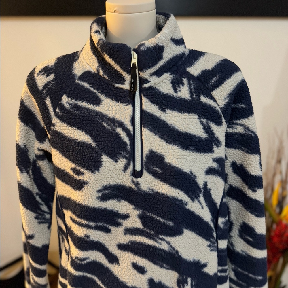 Athleta Girl Cozy Fleece Jacket XL/14 Pullover 1/4 Zip Long Sleeve Pockets - Picture 2 of 9